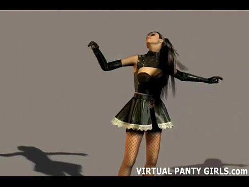 3d French maid teasing in tight panties - 2 min 2