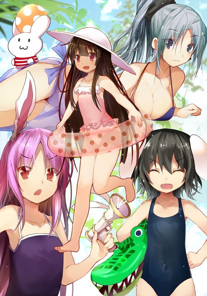 Cute girl in a swimsuit collected 21