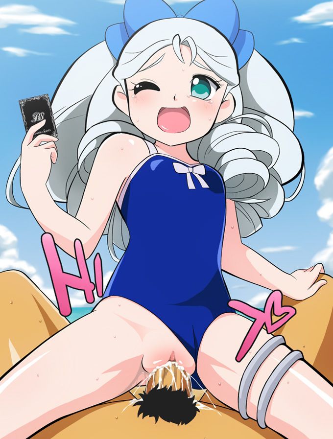 [Secondary erotic] Image summary that is cowgirl by shifting the crotch cloth of swimsuit 19