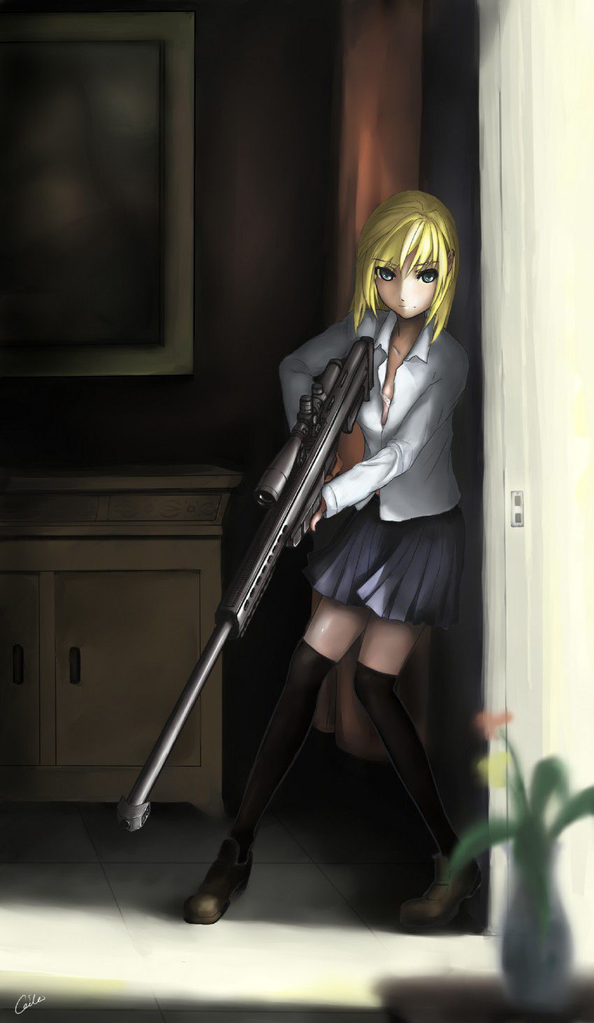 [Secondary erotic] Second erotic image of a girl with a weapon 12 [firearms, etc.] 36