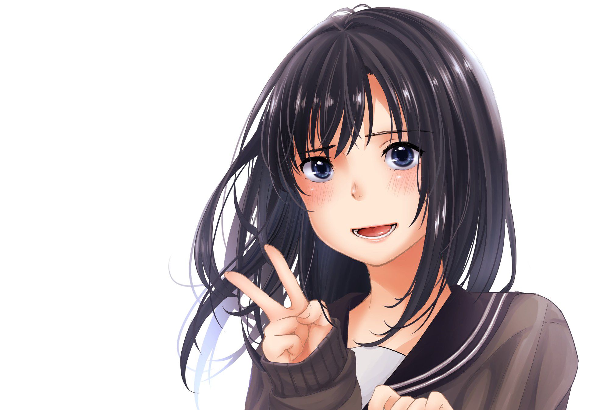 [2nd] Second image of a cute girl is a peace sign [peace sign, non-erotic] 11