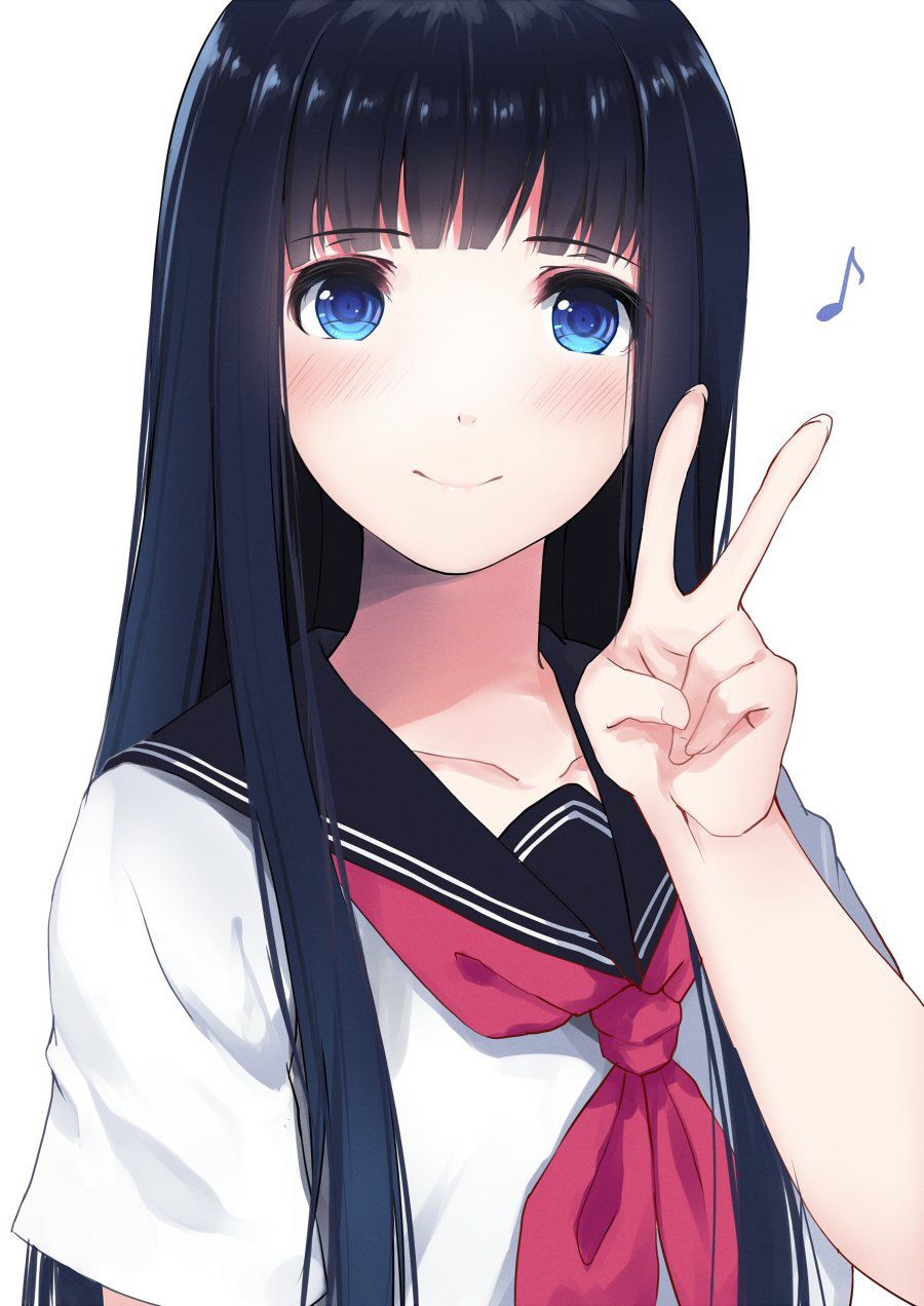 [2nd] Second image of a cute girl is a peace sign [peace sign, non-erotic] 15