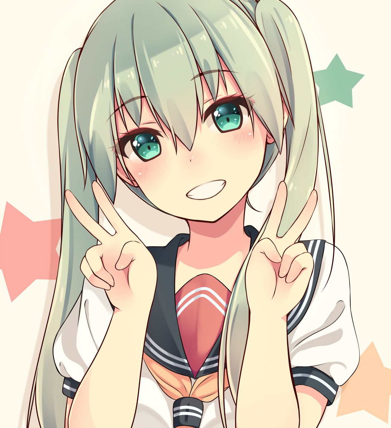 [2nd] Second image of a cute girl is a peace sign [peace sign, non-erotic] 18