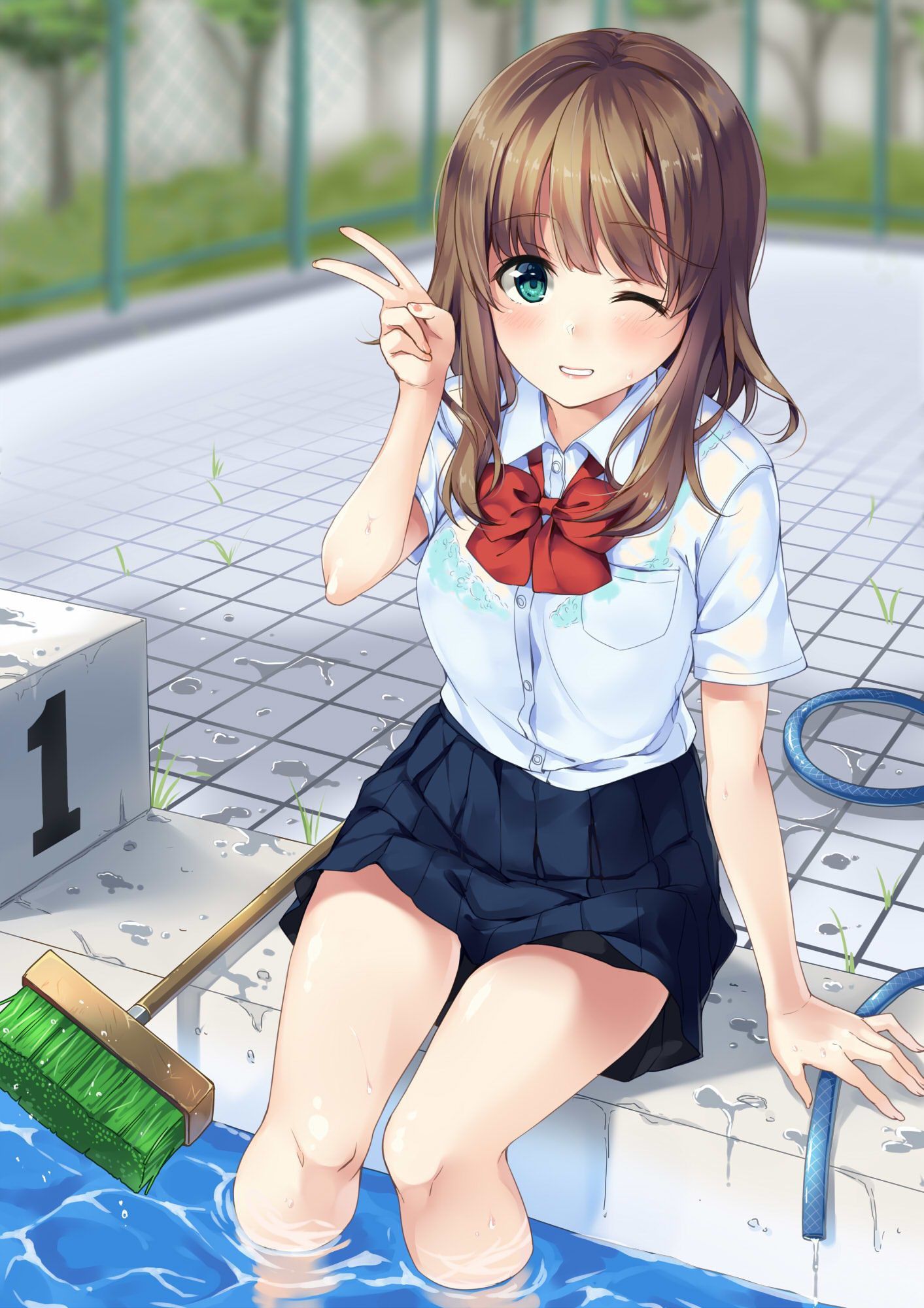 [2nd] Second image of a cute girl is a peace sign [peace sign, non-erotic] 5