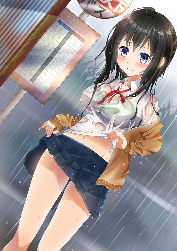 【Secondary erotica】 Here is an erotic image of a girl who is wet and her underwear can be seen through the top of her clothes 19