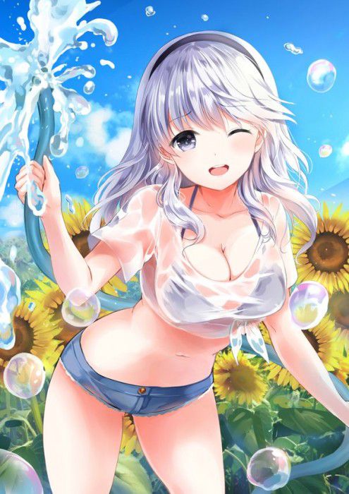 【Secondary erotica】 Here is an erotic image of a girl who is wet and her underwear can be seen through the top of her clothes 30