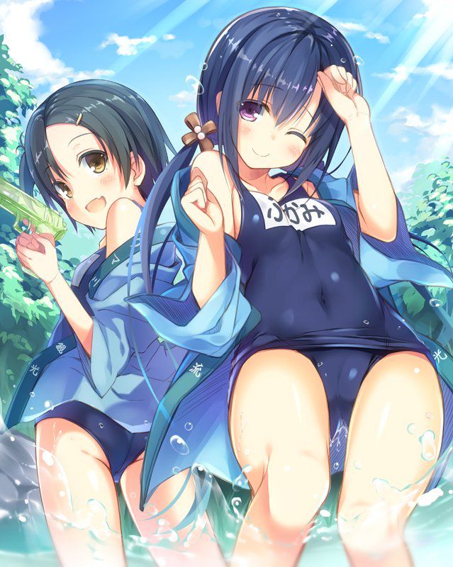 She loves the swimsuit of cute pretty girl!! Water!!! 1