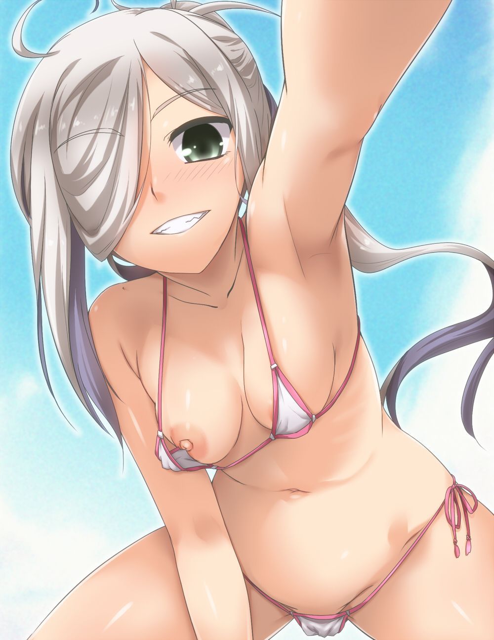 【Erotic Anime Summary】 Beautiful girls and beautiful girls who want to be skimpy wearing micro bikinis 【Secondary erotica】 11