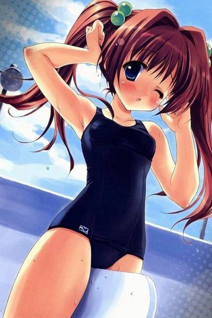 [57 pieces] Cute Erofeci image collection of two-dimensional school swimsuit. 40 57