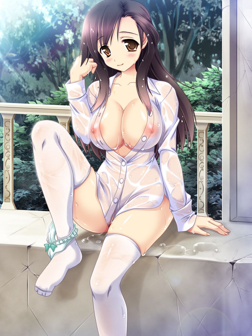【Erotic Anime Summary】 Beautiful women and beautiful girls whose and underwear are completely visible due to wet sheer transparency 【Secondary erotica】 5