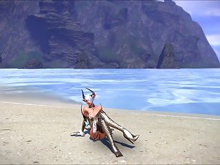 Tera: Castanic Whore Dancing on the Beach High Quility 1