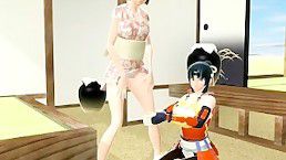 3D Japanese animated shemale gets handjob by busty hentai 4