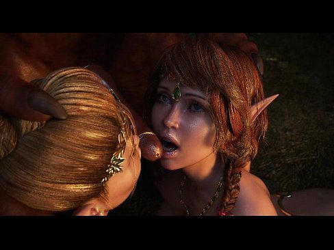 3D Elf Princesses Used By Scary Orcs! - 3 min 7