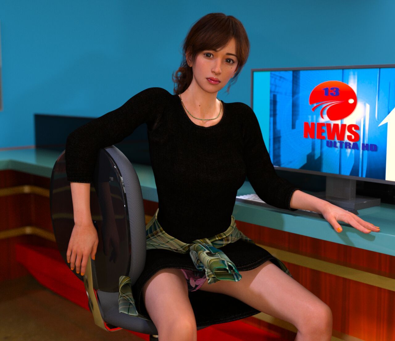 [DICK] Brunette Teen Weathergirl (94782447) 4