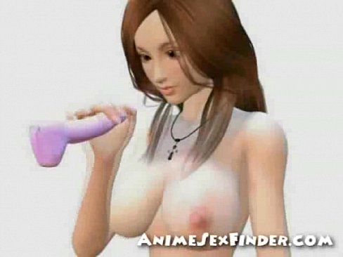 3D Babe - Flying Dildo! - 3 min 1