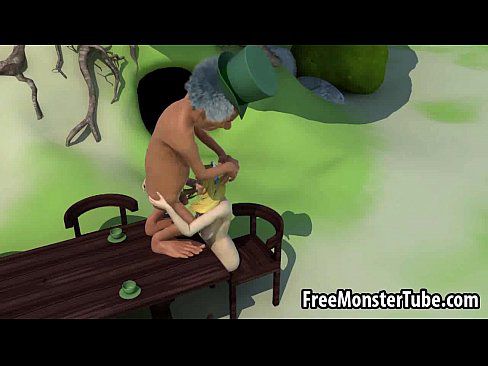 3D Alice in Wonderland sucking on the Mad Hatter's cock - 3 min 12