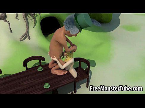 3D Alice in Wonderland sucking on the Mad Hatter's cock - 3 min 14