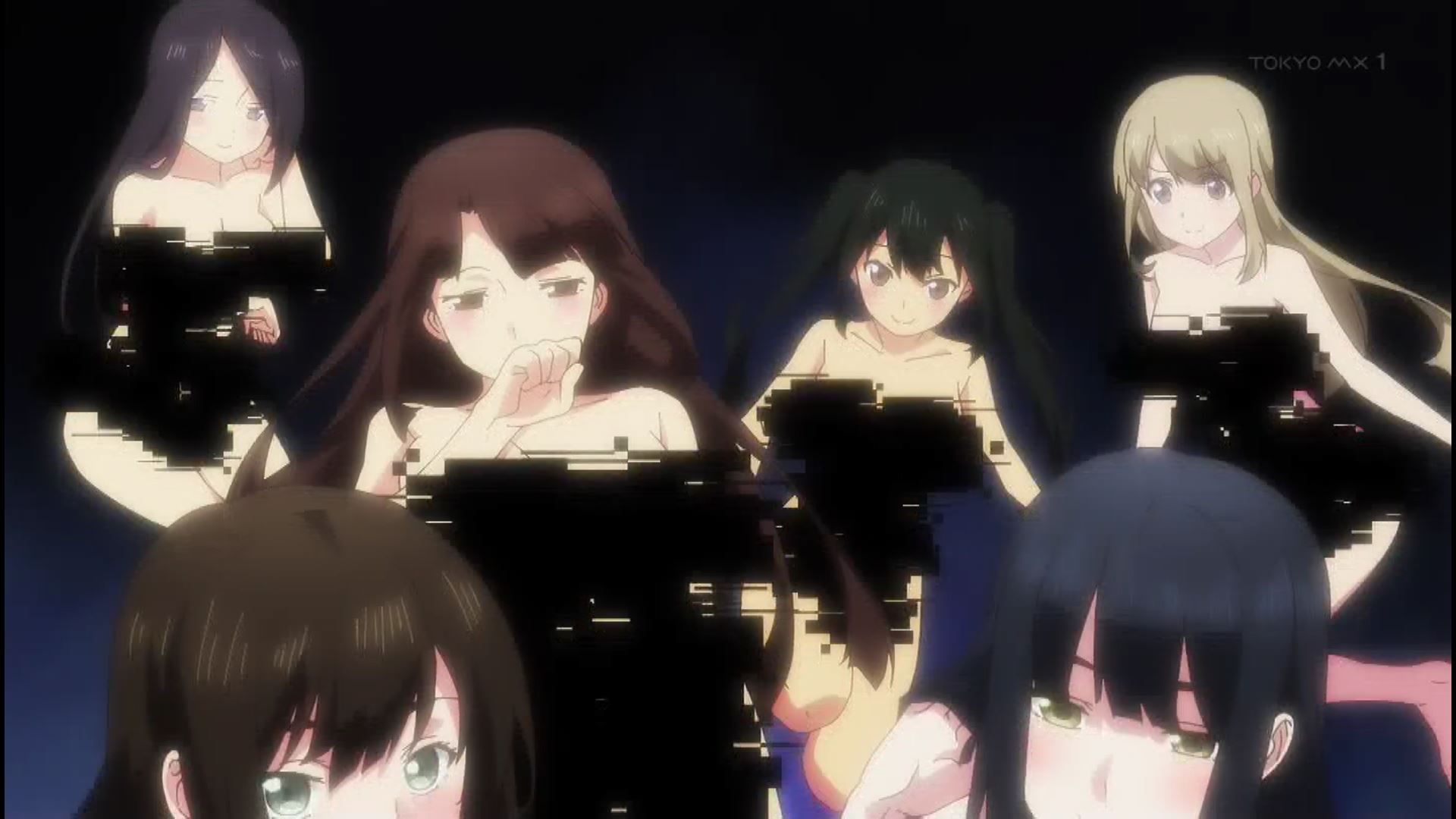 In the anime "Doomsday Harlem" episode 1, there is a scene where a girl and a girl are on the verge of being naked in a world of only men and nakedness 24