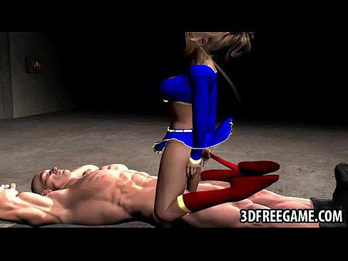 3D Supergirl gets fucked by a musclular stud - 2 min 10