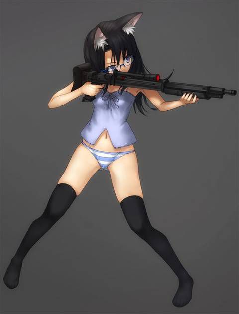 [56 sheets] Two-dimensional fetish image collection of girls and guns. 19 [Gun rifle] 1