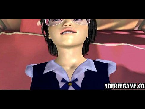Hot 3d schoolgirl with glasses rides a big black dick - 2 min 29