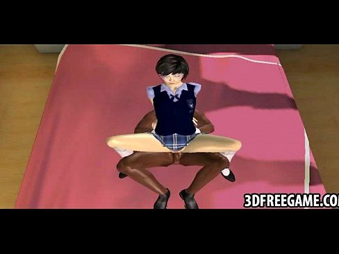 Hot 3d schoolgirl with glasses rides a big black dick - 2 min 3