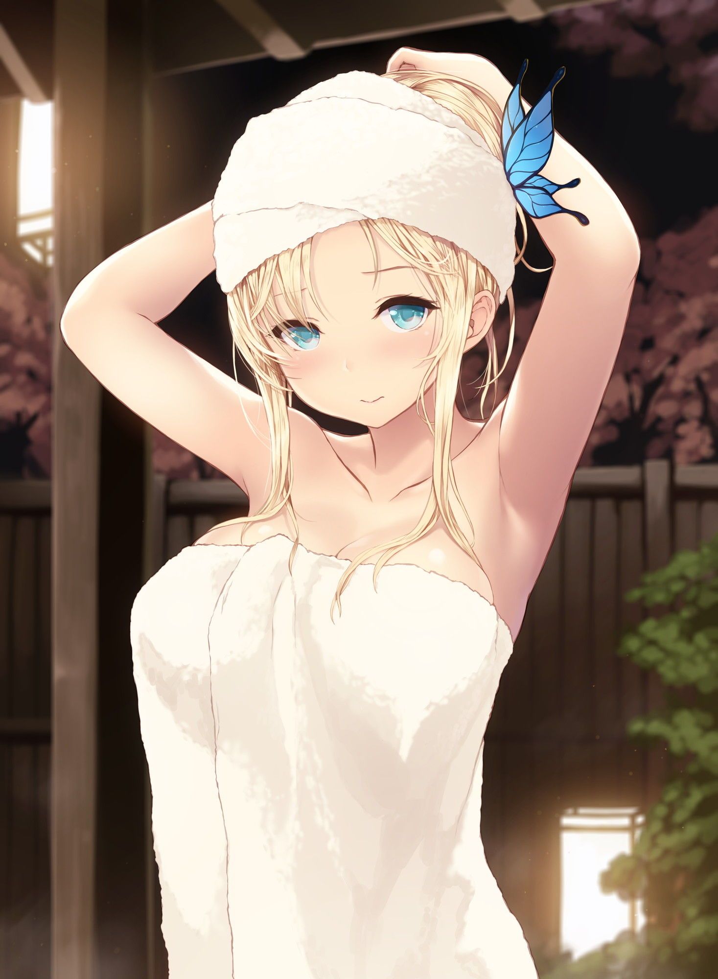 I mean defenseless, I'm already asking. Picture of a girl bath towel in a bath up that is ♪ 2