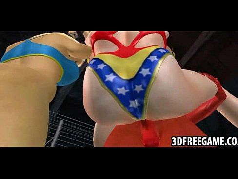 Two 3D superhero babes are getting fucked by a redman - 2 min 29