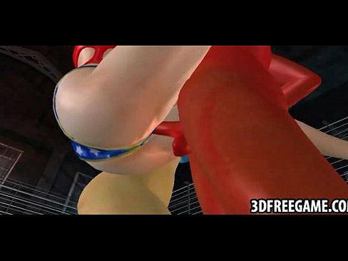 Two 3D superhero babes are getting fucked by a redman - 2 min 4