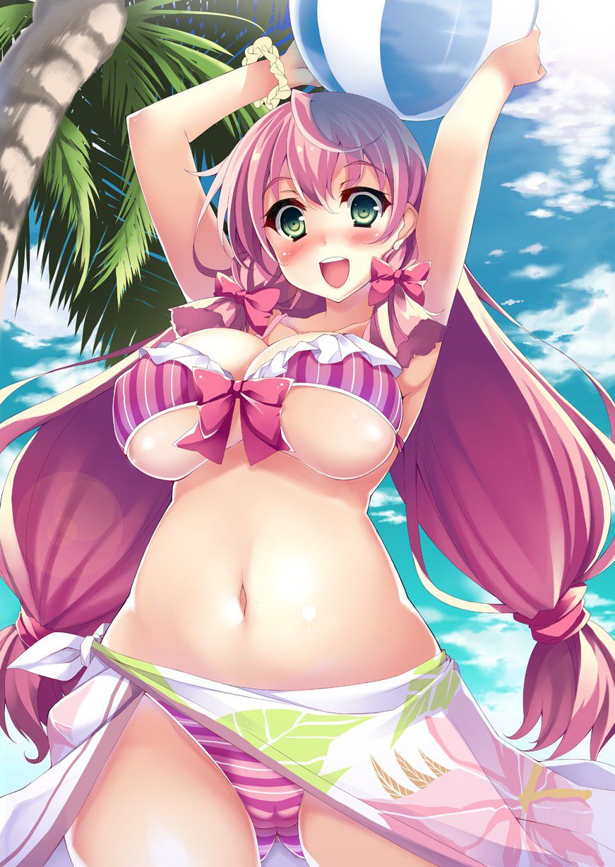 I want to expose the important part by shifting the swimsuit lewd image of a swimsuit with a small cloth area 11