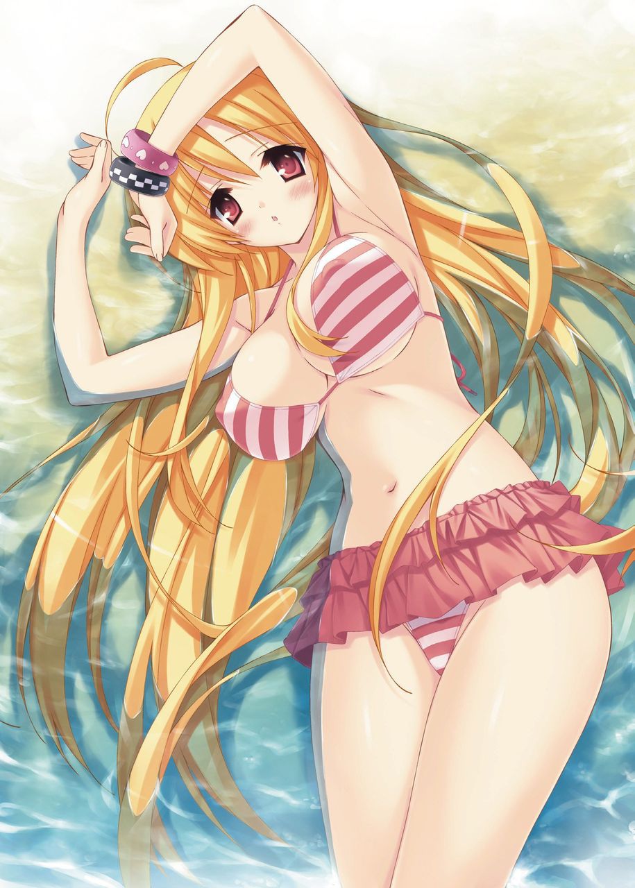 I want to expose the important part by shifting the swimsuit lewd image of a swimsuit with a small cloth area 15