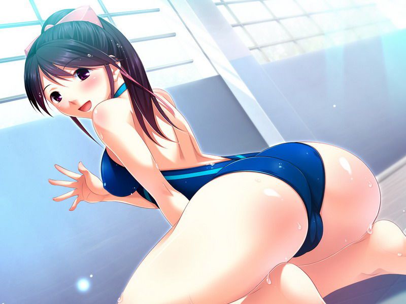 I want to expose the important part by shifting the swimsuit lewd image of a swimsuit with a small cloth area 3