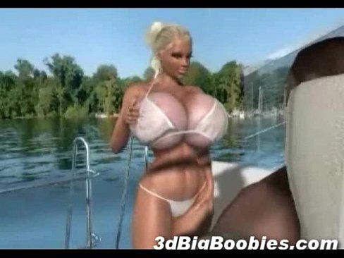 3D Blonde with Huge Boobs! - 3 min 11