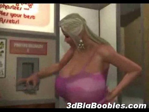 3D Blonde with Huge Boobs! - 3 min 29