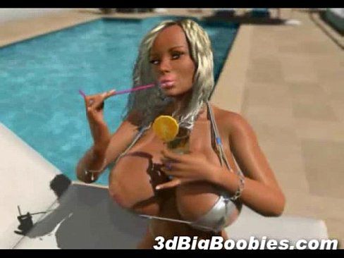 3D Busty Babe in Bikini! - 3 min 15