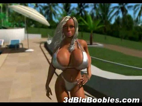 3D Busty Babe in Bikini! - 3 min 2
