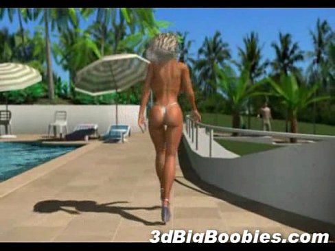3D Busty Babe in Bikini! - 3 min 26