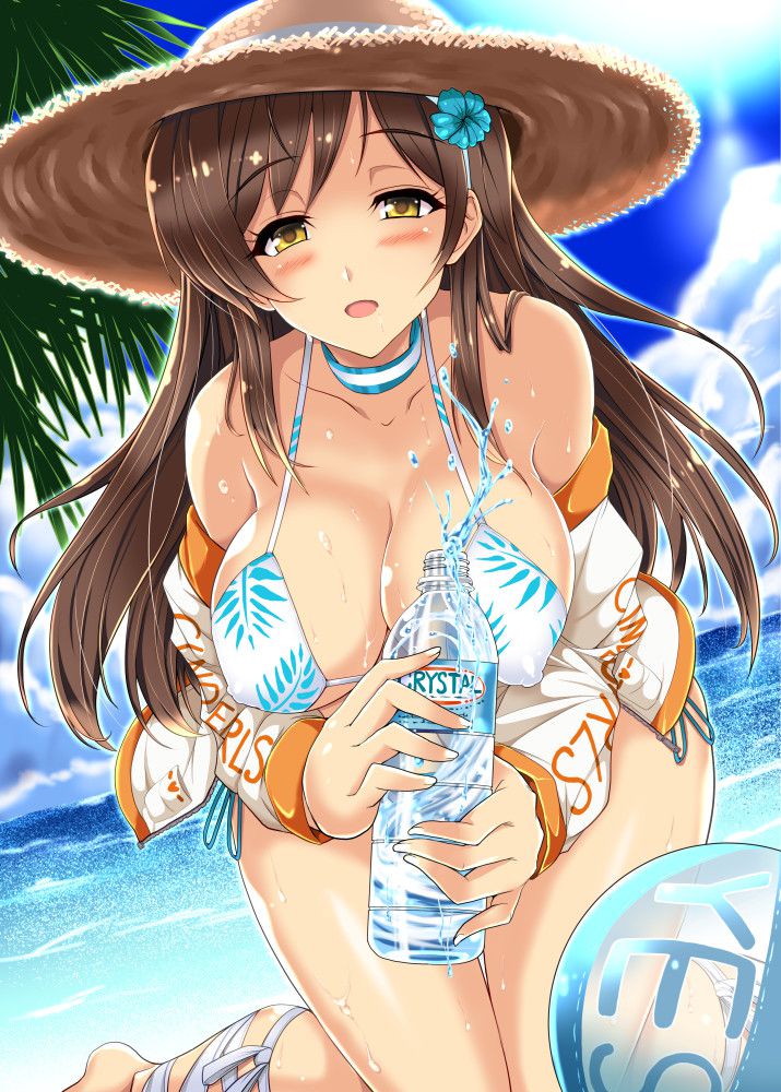 I want to expose the important part by shifting the swimsuit lewd image of a swimsuit with a small cloth area 1