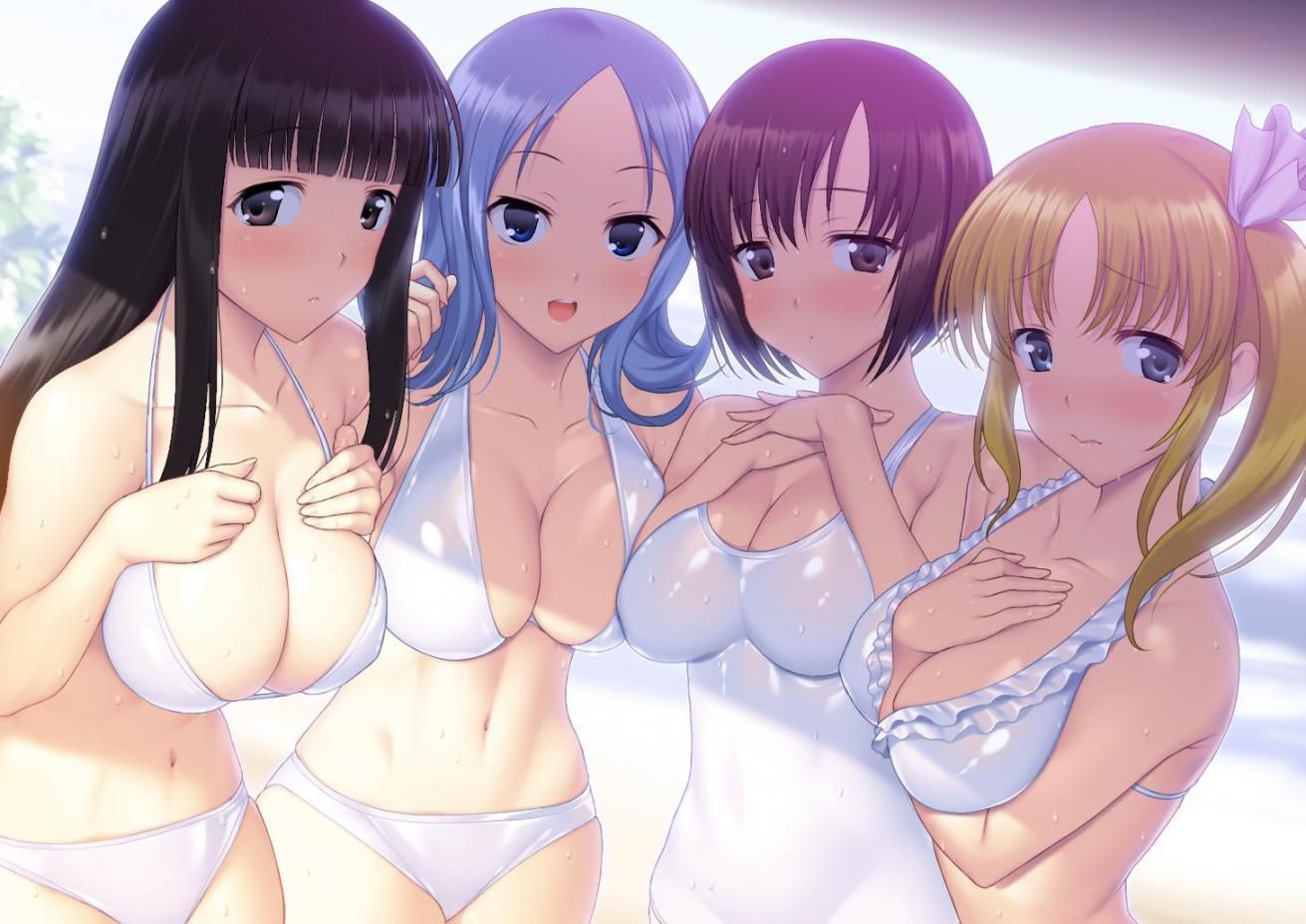 I want to expose the important part by shifting the swimsuit lewd image of a swimsuit with a small cloth area 16