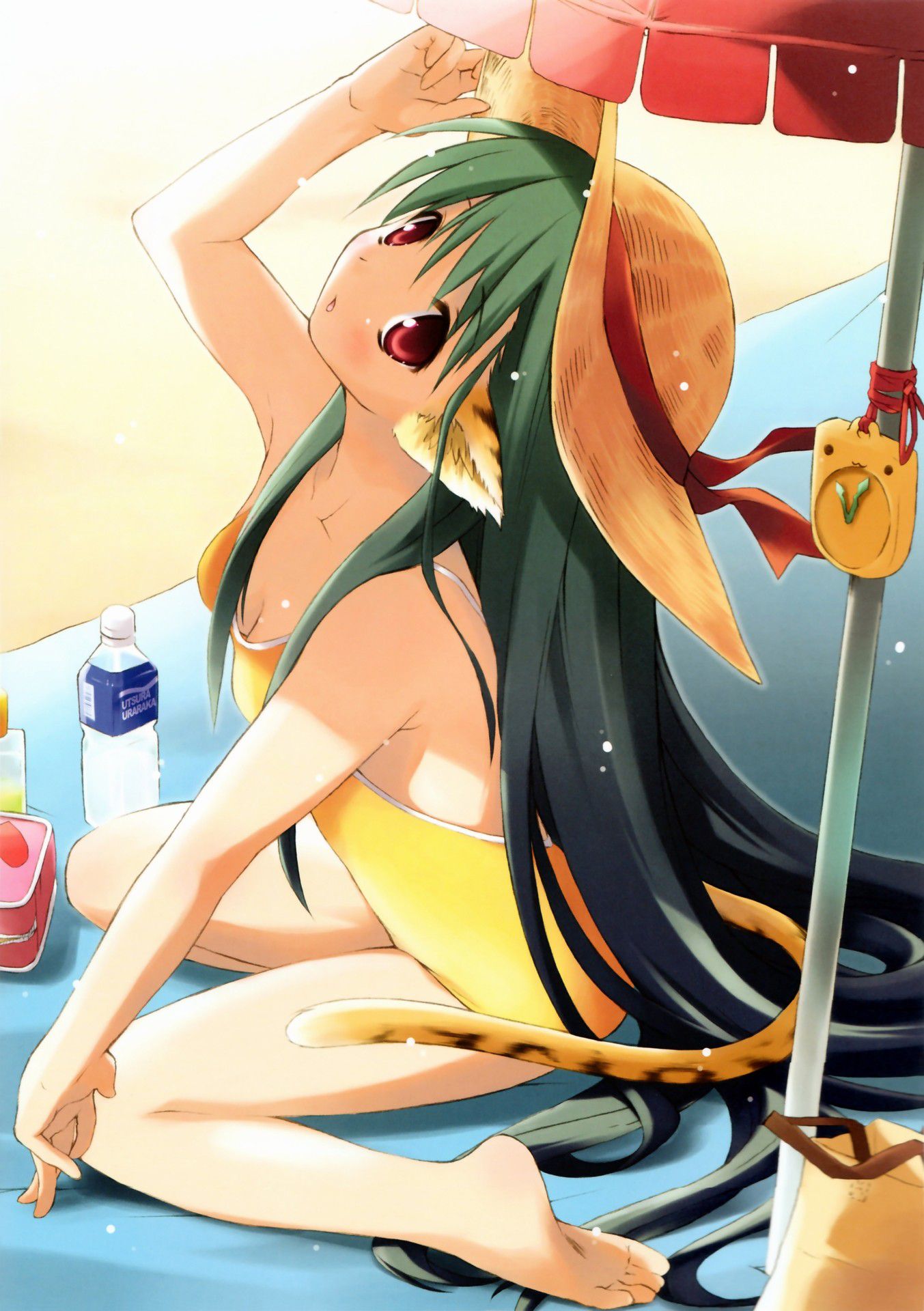 I want to expose the important part by shifting the swimsuit lewd image of a swimsuit with a small cloth area 3