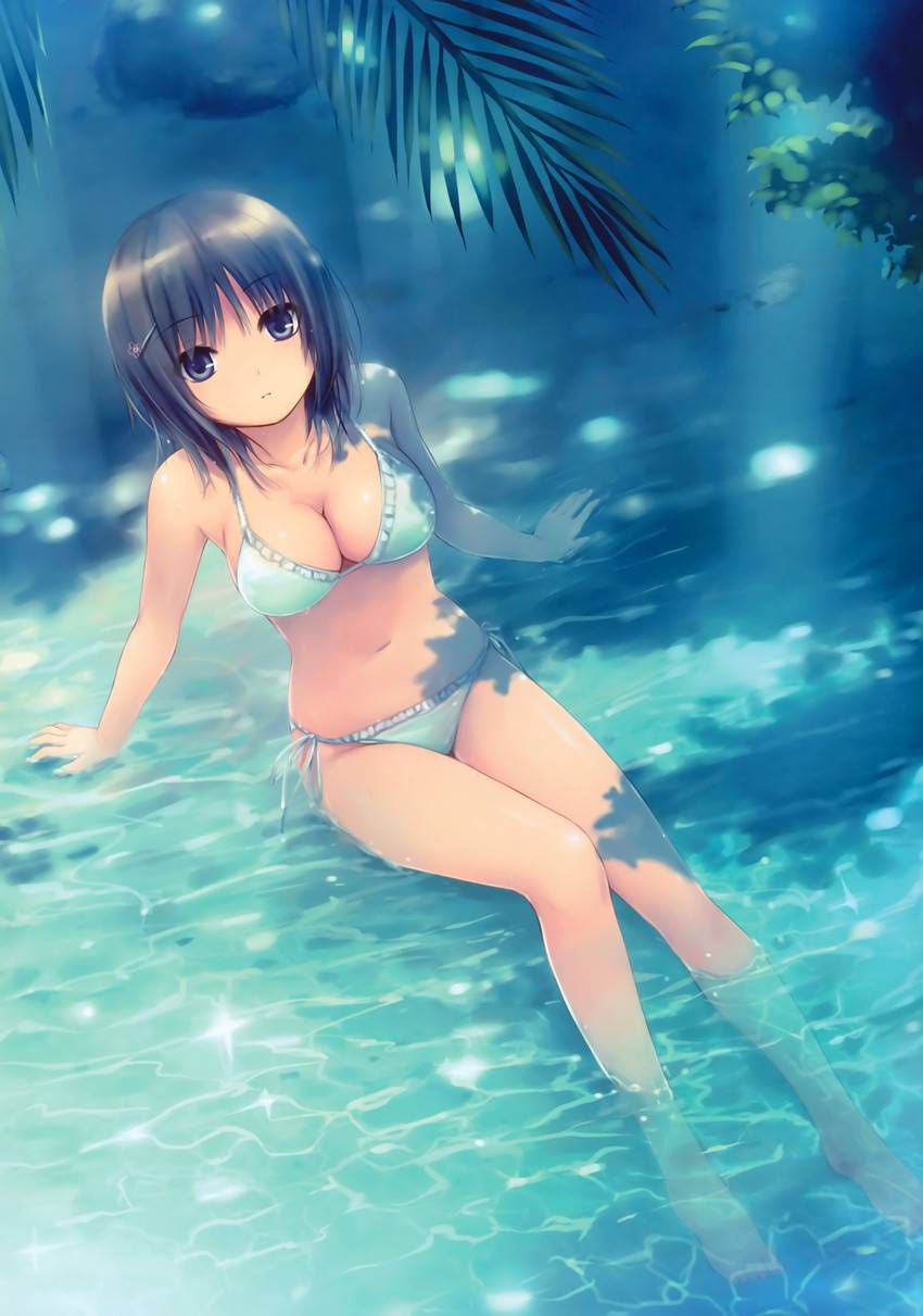 I want to expose the important part by shifting the swimsuit lewd image of a swimsuit with a small cloth area 9