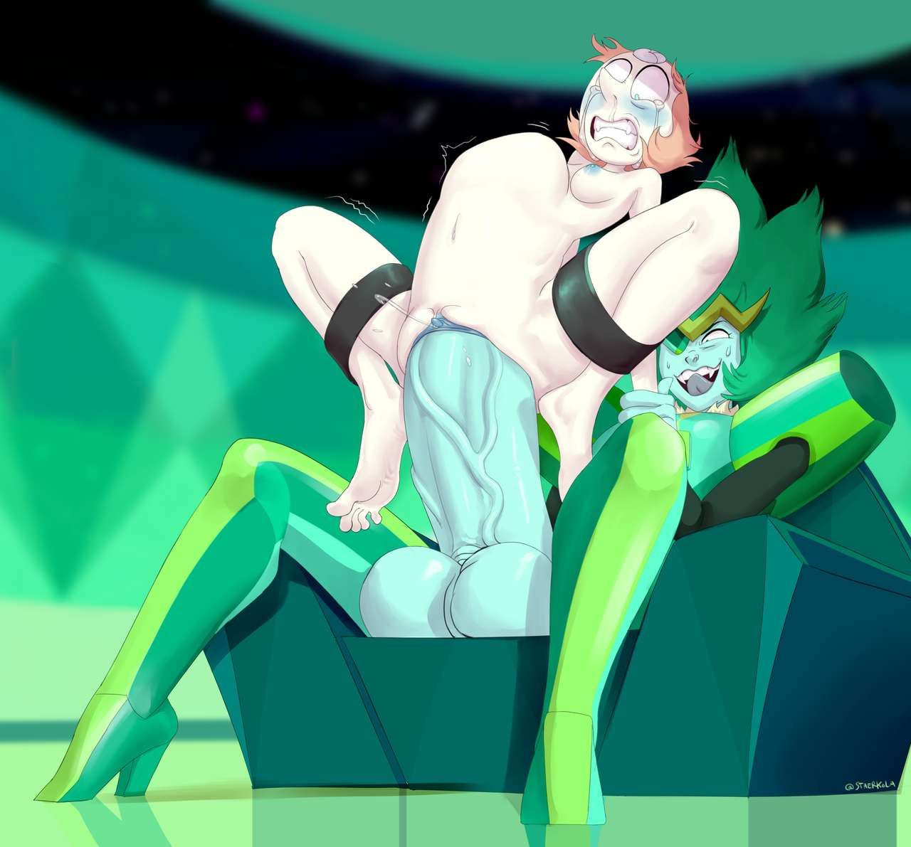 [Staerk] - Steven Universe - Emerald giving Pearl the battering ram 1