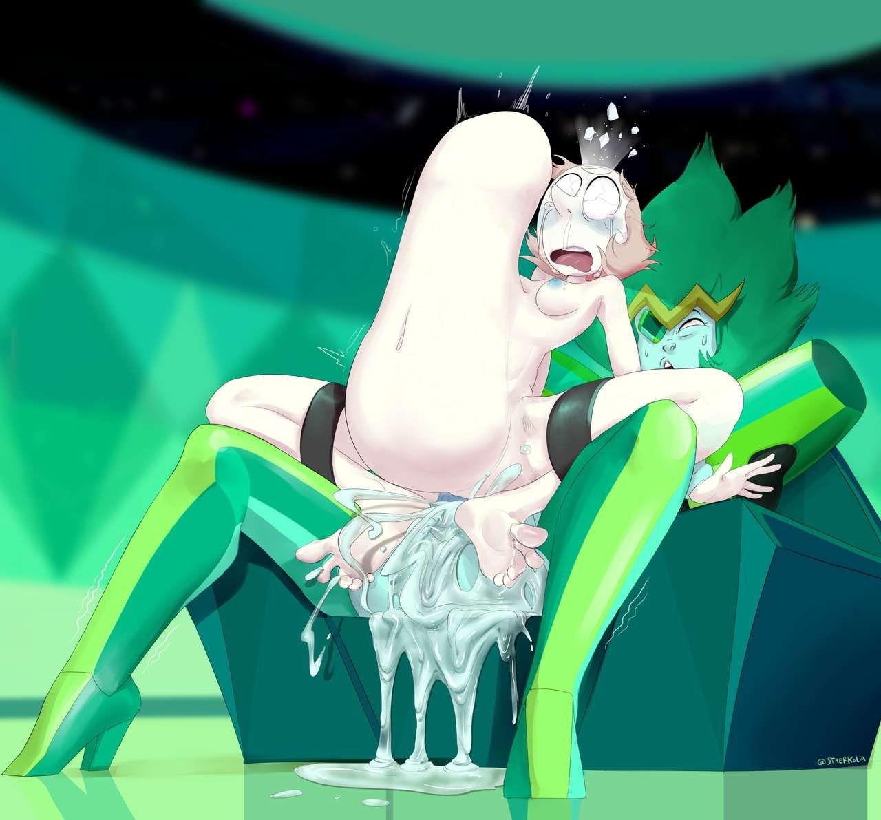 [Staerk] - Steven Universe - Emerald giving Pearl the battering ram 3