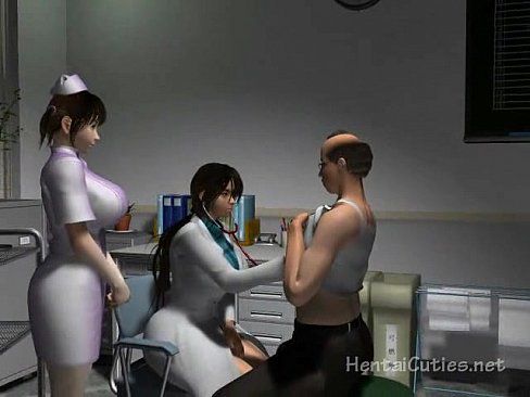 Busty anime nurses sucking a patients cock - 5 min 3