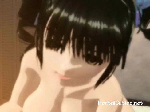 Anime lesbians sharing a double dildo - 5 min 10