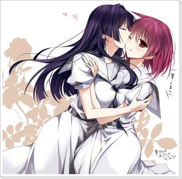 I've been collecting images because Yuri and lesbian is erotic. 9