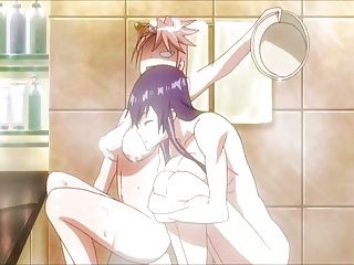 [Anime hentai] girl who is paranoid to press the big milk to love boy while taking a shower 9