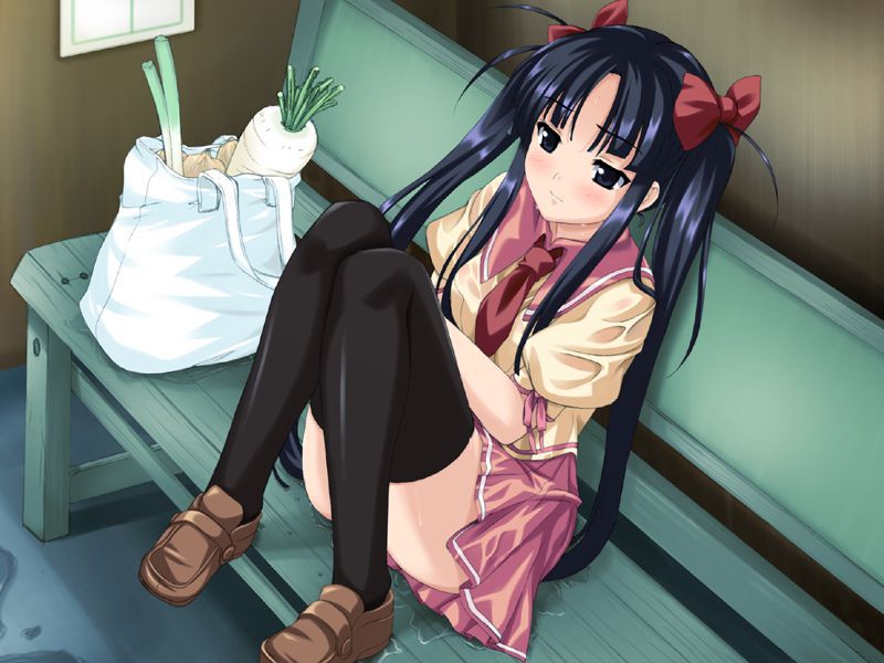 The thigh of the girl wearing thighhighs is too erotic. 7