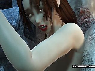 3D Babe Fucked in a Graveyard by a Zombie 10