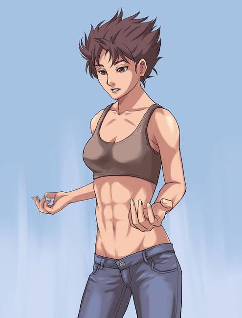 [50 pieces of muscle daughters] is part6 two-dimensional image glee ぐり of the girl who can break an abdominal muscle 45